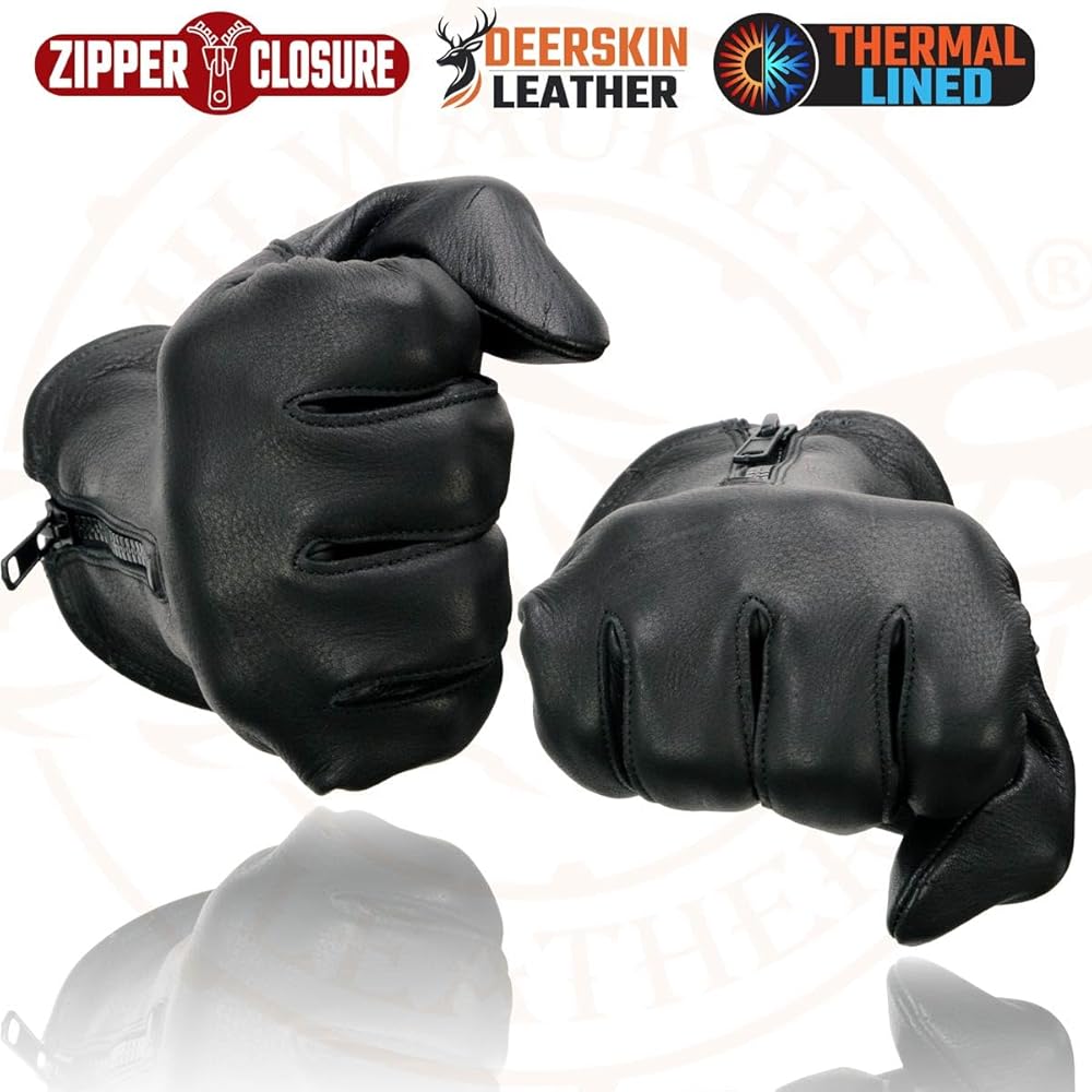 【完売品】stein LEATHER GLOVE BLACK Men's Black Perforated Leather Gloves with Knuckle